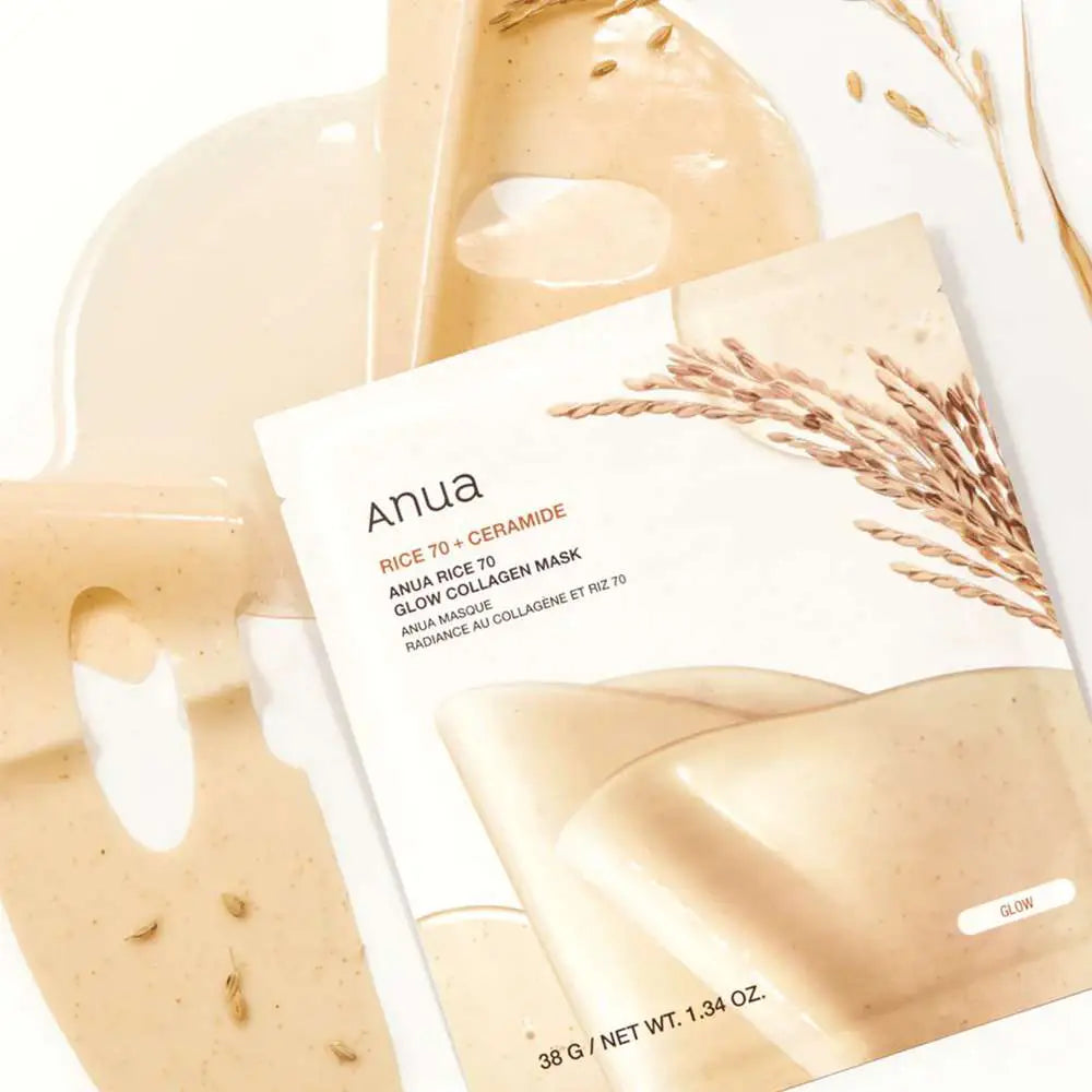Anua Rice 70 Glow Collagen Mask best selling Korean skin care for all skin types K Beauty World