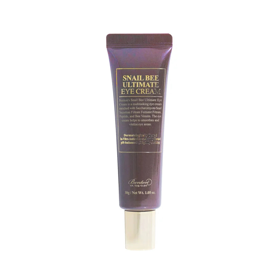 Benton Snail Bee Ultimate Eye Cream for dark circles wrinkles dry sensitive skin anti-aging fine lines wrinkles Korean skin care for men women all ages K Beauty World