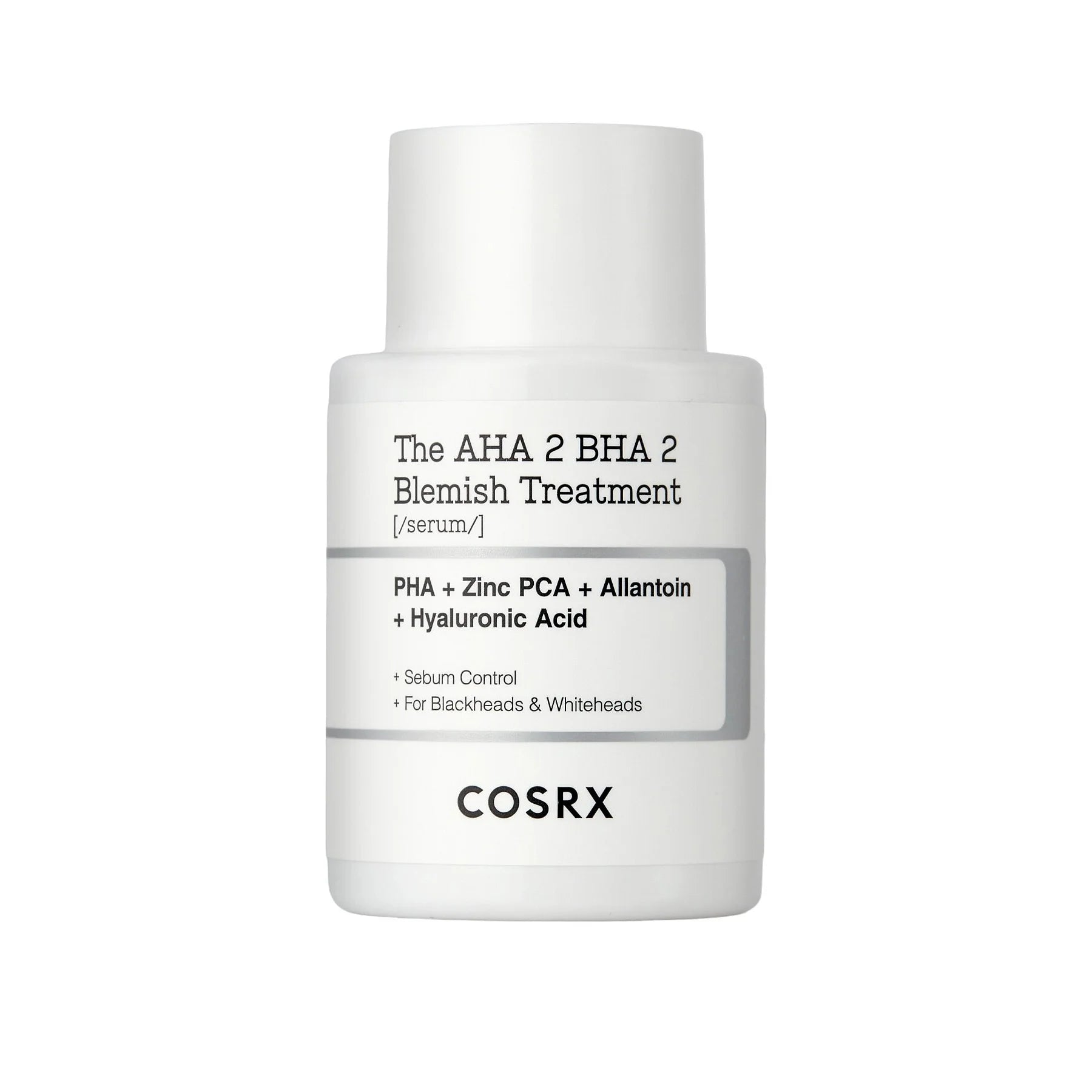 Cosrx The AHA 2 BHA 2 Blemish Treatment Serum chemical peeling for blackheads acne sebum control hyperpigmentation rough texture dull skin dark spots K Beauty World