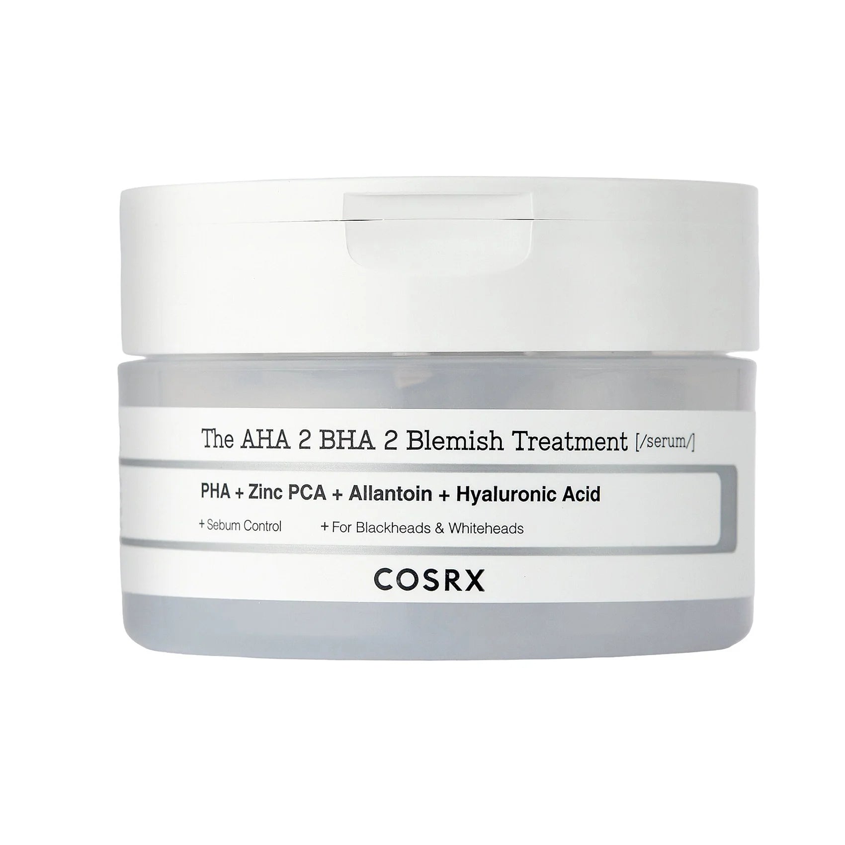 Cosrx The AHA 2 BHA 2 Blemish Treatment Serum PHA Zinc PCA Allantoin Hyaluronic acid Korean skin care for blackheads acne breakouts K Beauty World