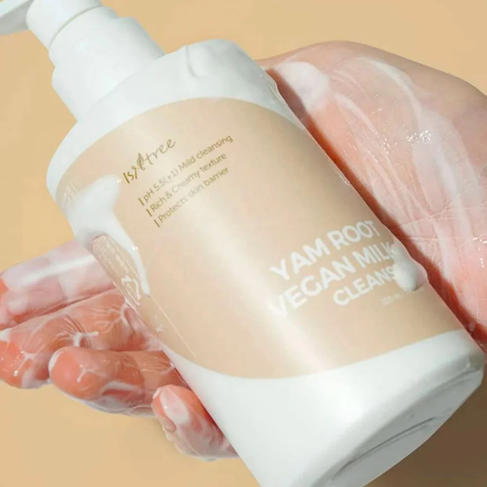 Isntree Yam Root Vegan Milk Cleanser gentle ph 5.5 cleansing foam hydrating nourishing Korean skincare K Beauty World