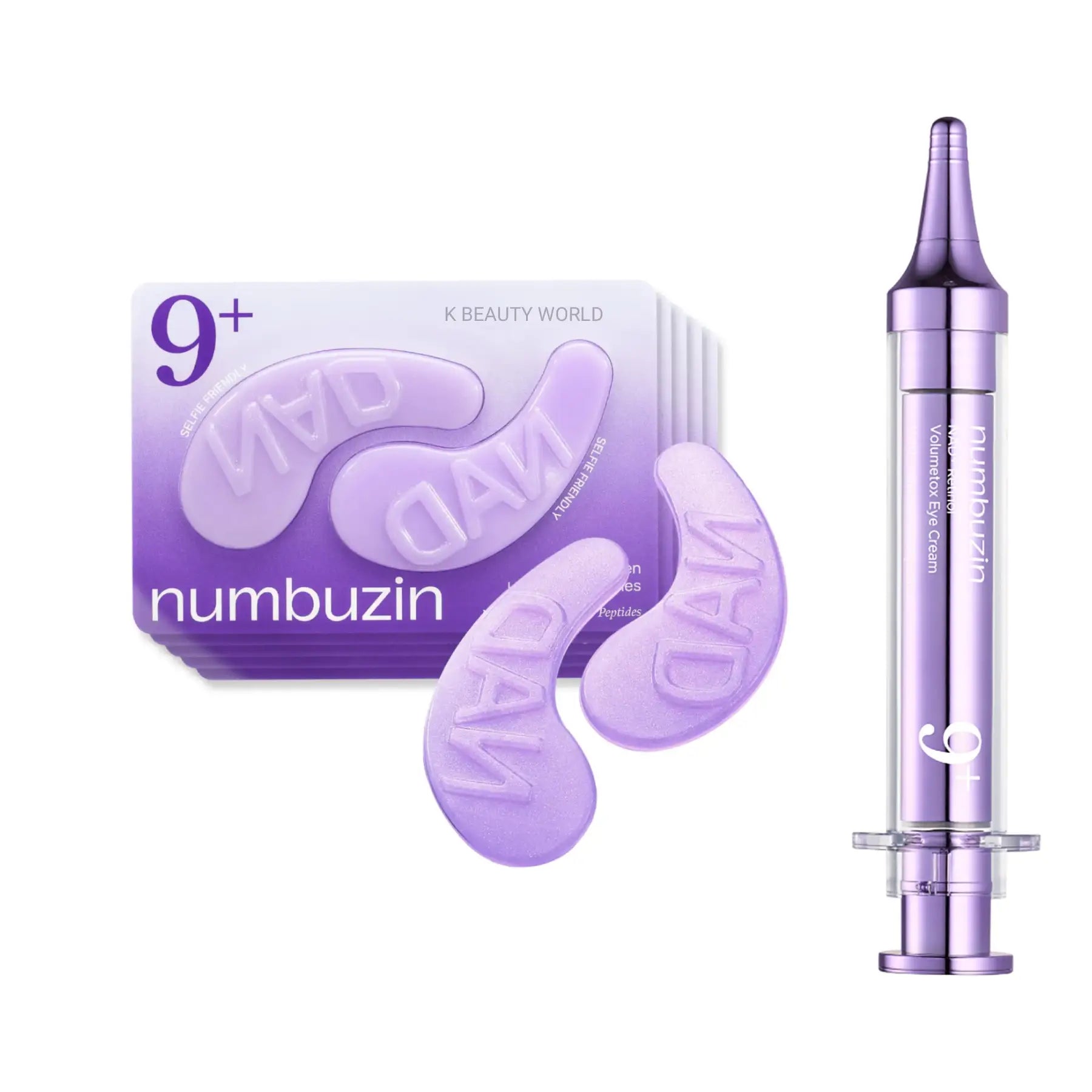 Numbuzin No.9 NAD+ Retinol & Collagen Eye Care Set Eye cream patches mask anti-aging wrinkles fine lines K Beauty World