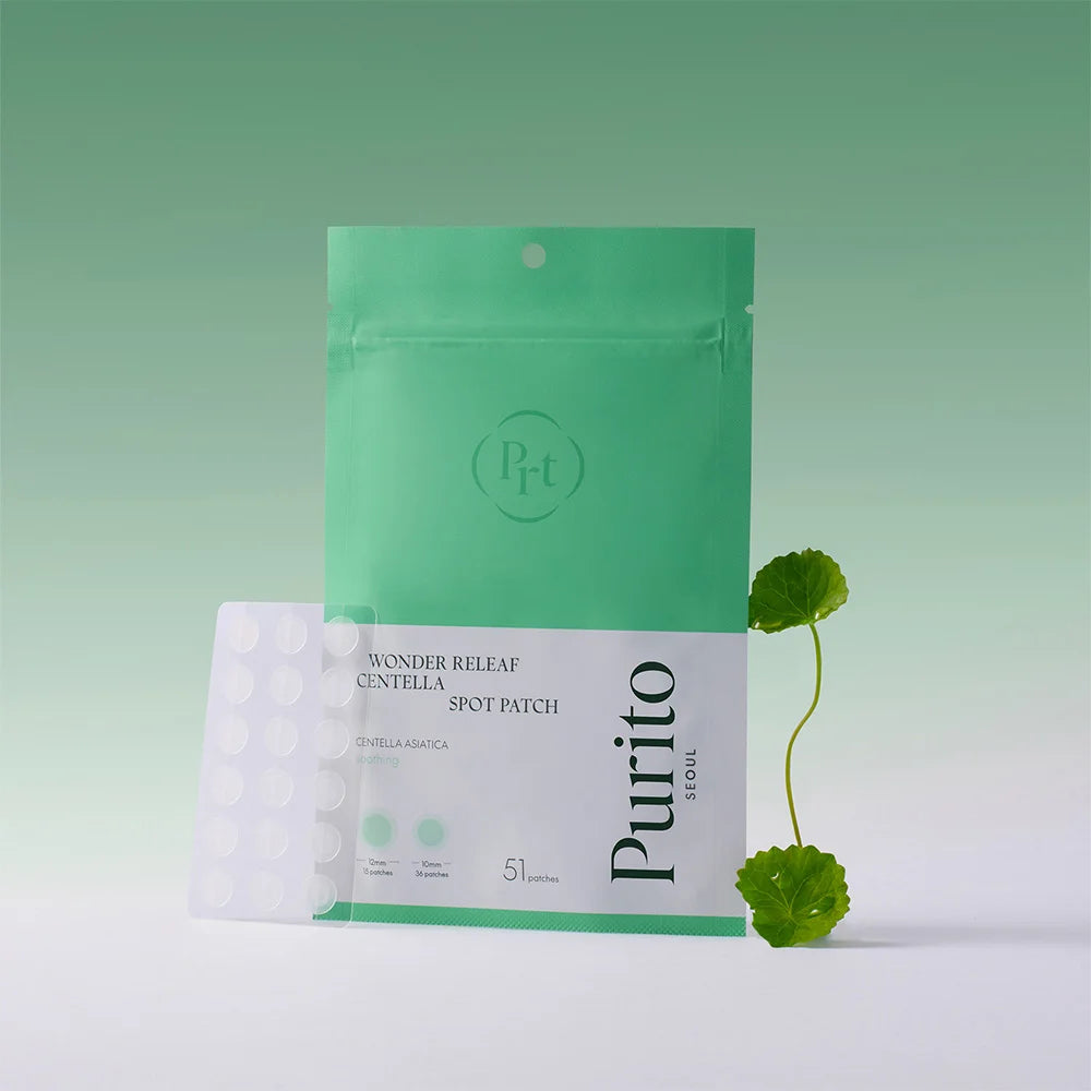 Purito Seoul Wonder Releaf Centella Spot Patch SOS emergency acne pimple breakouts fast overnight healing kpop idols K Beauty World