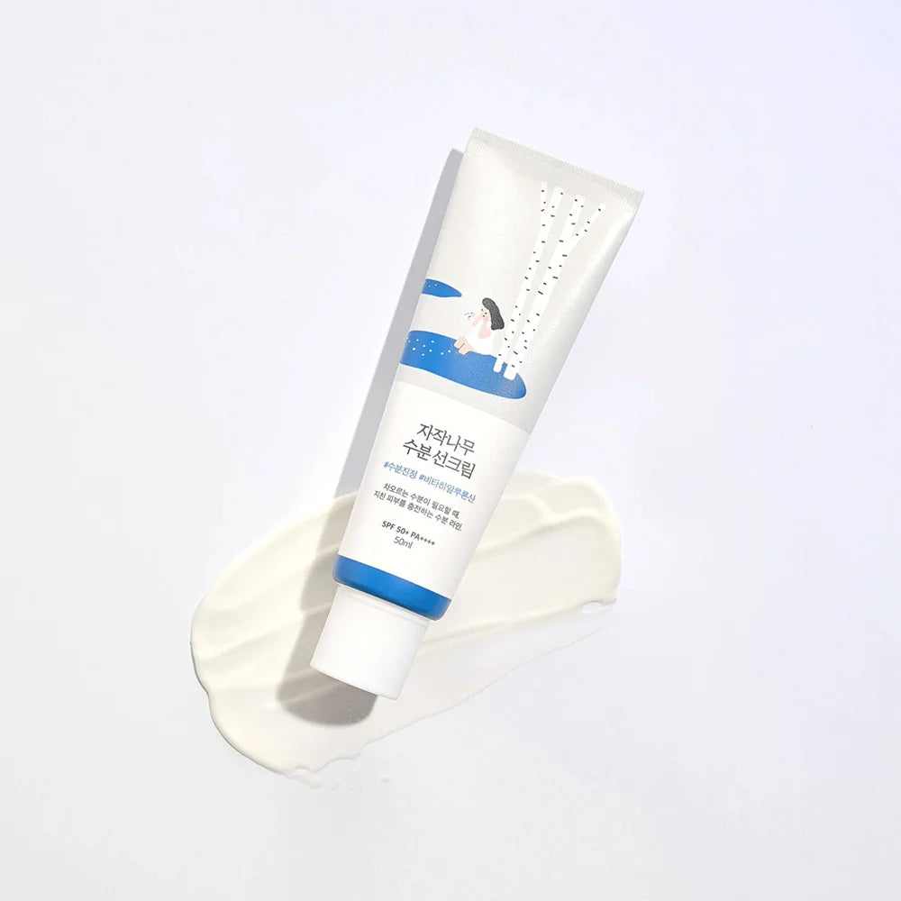 Round Lab Birch Juice Moisturizing Sunscreen SPF 50 lightweight no white cast chemical SPF Korean skincare K Beauty World
