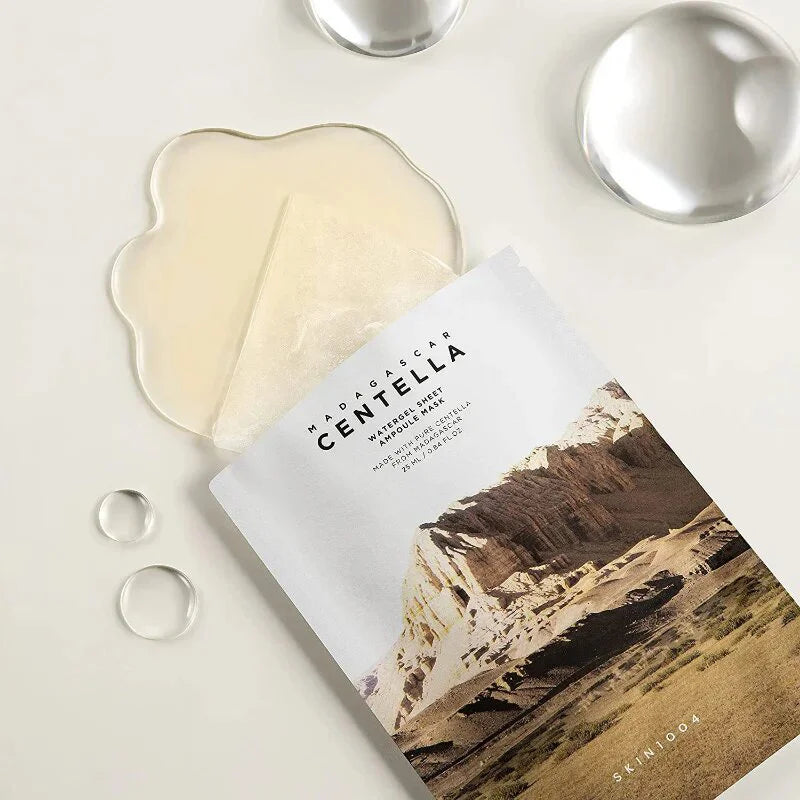 Skin1004 Madagascar Centella Watergel Sheet Ampoule Mask soothing hydrating face mask from Korea Asian natural cosmetics redness sensitive skin rosacea K Beauty World