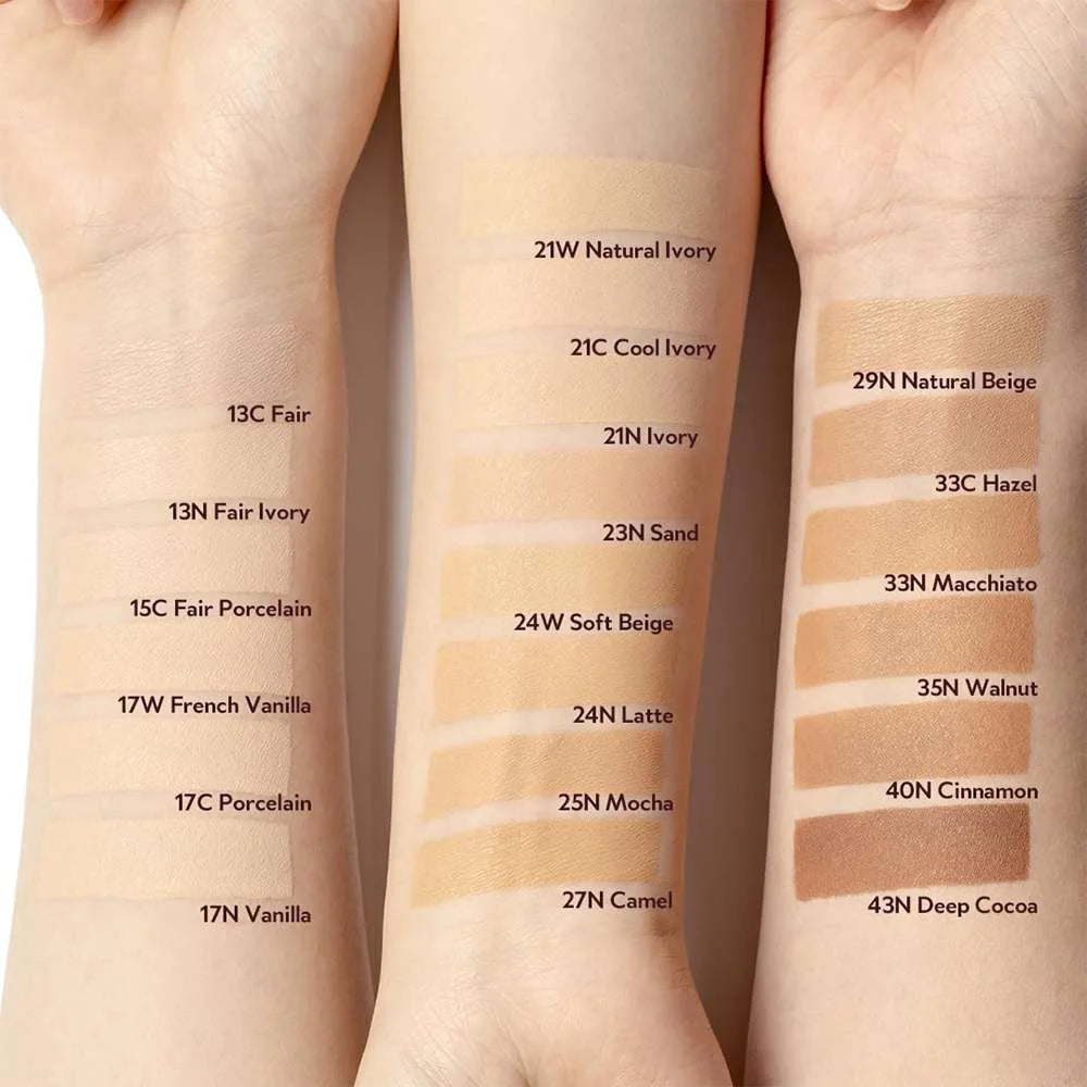 TIRTIR Mask Fit Red Cushion all color shade palette fair vanilia ivory beige sand latte mocha camel cocoa dark skin tone Korean makeup foundation K Beauty World