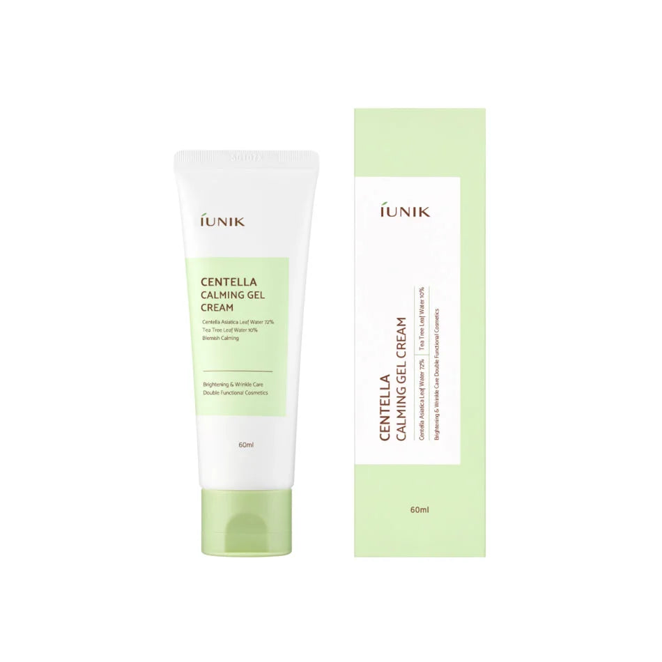 iUNIK Centella Calming Gel Cream Best gentle Korean moisturizer for dry dehydrated redden irritated acne prone skin pimple breakouts blemishes rosacea K Beauty World