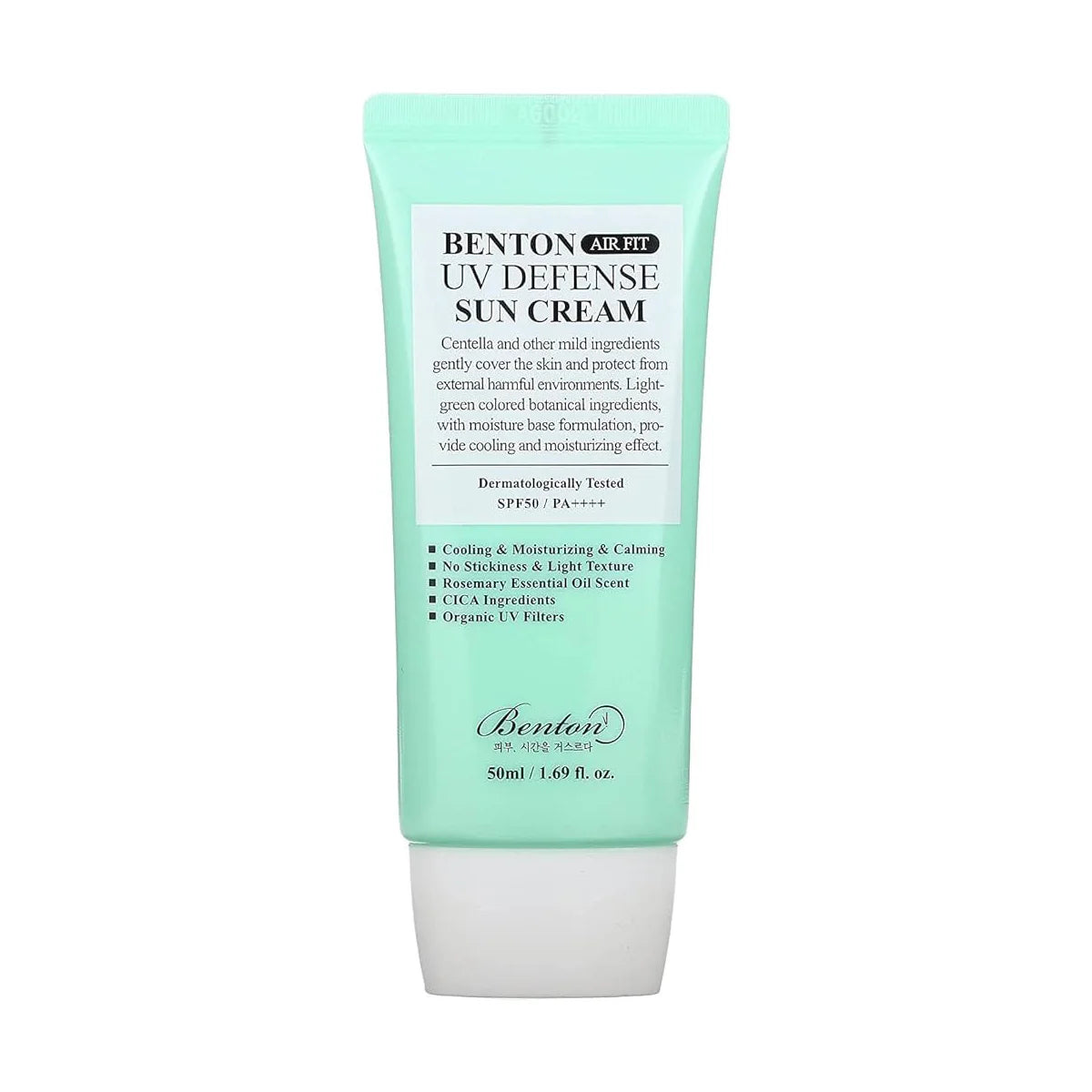 Benton Air Fit UV Defense Sun Cream SPF 50+ PA++++ Korean vegan natural gentle sunscreen SPF for sensitive skin mineral suncream K Beauty World
