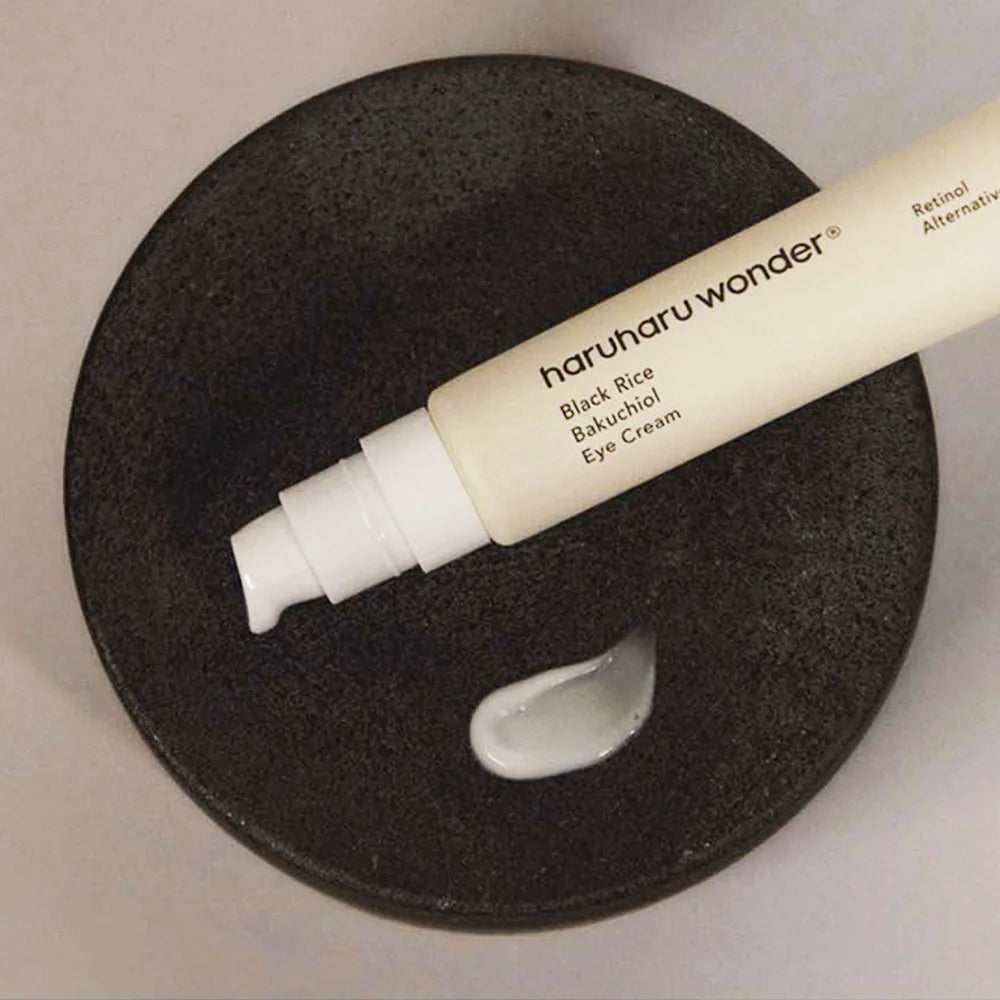 Haruharu Wonder Black Rice Bakuchiol Eye Cream for dark circles wrinkles  deep fine lines signs of aging anti-aging Korean skincare dry sensitive skin K Beauty World