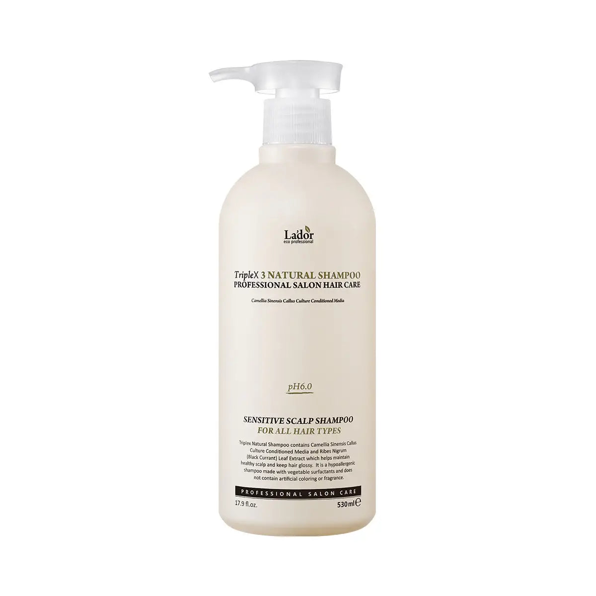 Lador TripleX3 Natural Shampoo Professional Salon Hair Care 530ml best selling Korean hair care dandruff oily greasy hair K Beauty World
