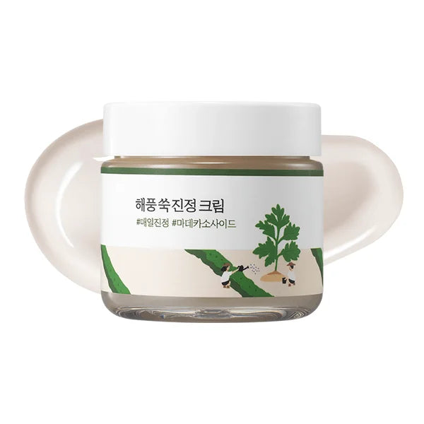 Round Lab Mugwort Calming Cream Korean moisturizer for acne oily combination sensitive skin redness rosacea K Beauty World
