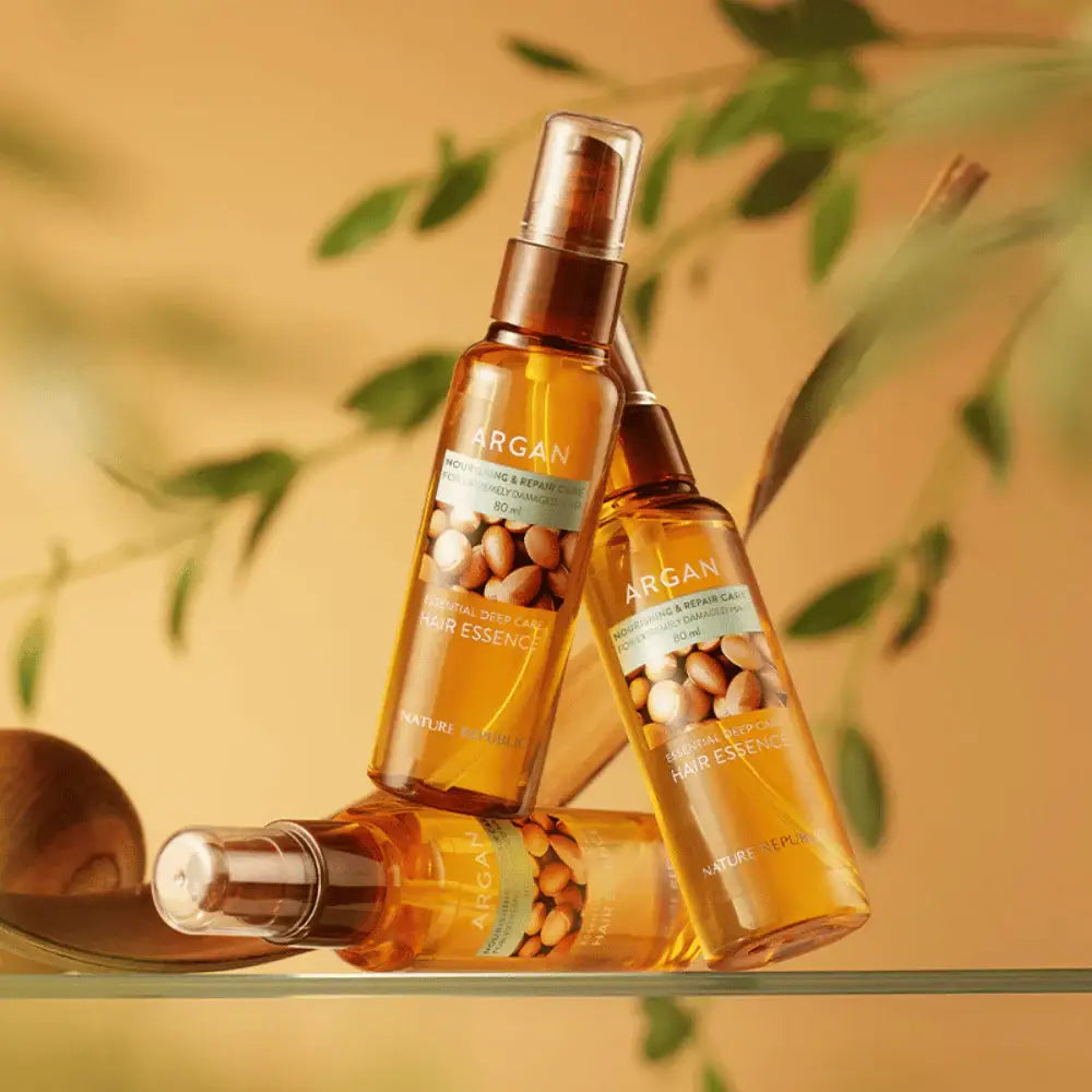 Nature Republic Argan Essential Moisture Hair Oil best Korean hair care for all hair types daily use for everyone K Beauty World