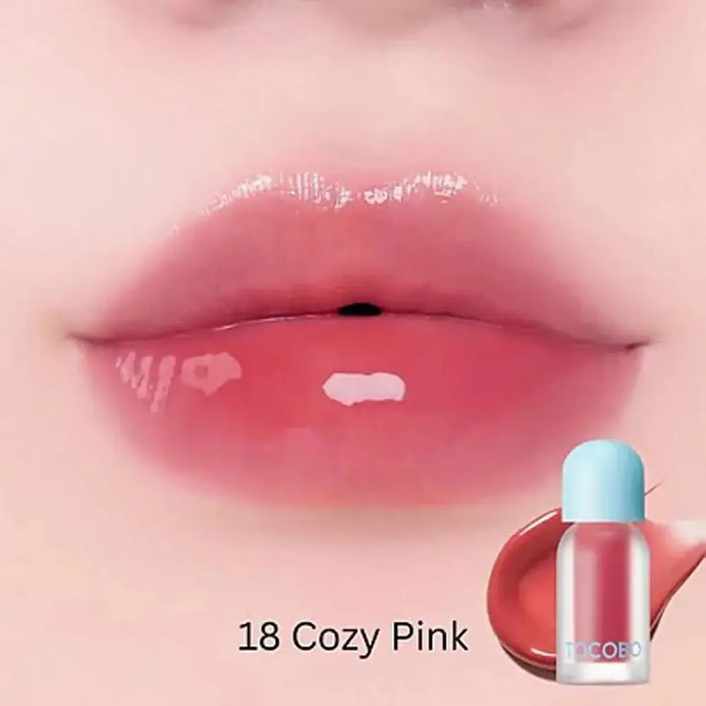 Tocobo Juicy Berry Plumping Lip Oil 18 Cozy Pink Korean lip makeup glossy soft  tinted lip balm K Beauty World